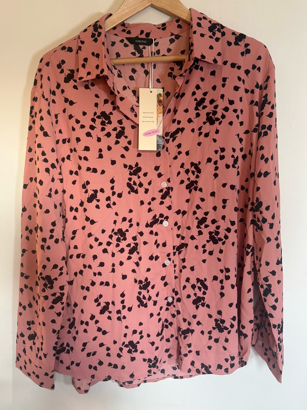 Dokotoo Pink Button Down Blouse